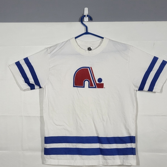NHL Other - NHL White T-shirt Bud Light Of The Nordiques de W/ Blue Stripes